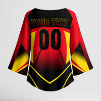 Personalized Belgium Soccer Kimono Sleeve Blouse Belgian Football Pride Red Devils Mascot
