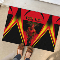 Personalized Belgium Soccer Rubber Doormat Belgian Football Pride Red Devils Mascot