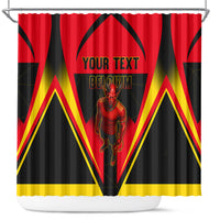 Personalized Belgium Soccer Shower Curtain Belgian Football Pride Red Devils Mascot