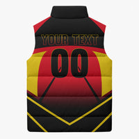 Personalized Belgium Soccer Sleeveless Puffer Jacket Belgian Football Pride Red Devils Mascot