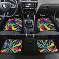 Custom Bowling Strike Design Car Mats Colorful Pins and Purple Ball in Abstract Splatter Art Style - Wonder Print Shop