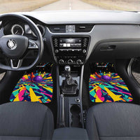 Custom Bowling Strike Design Car Mats Colorful Pins and Purple Ball in Abstract Splatter Art Style - Wonder Print Shop