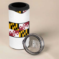Golf Player Silhouette 4 in 1 Can Cooler Tumbler Maryland Flag Pattern and Custom Name Panel Design - Wonder Print Shop