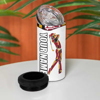 Golf Player Silhouette 4 in 1 Can Cooler Tumbler Maryland Flag Pattern and Custom Name Panel Design - Wonder Print Shop