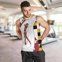 Golf Player Silhouette Men Tank Top Maryland Flag Pattern and Custom Name Panel Design - Wonder Print Shop