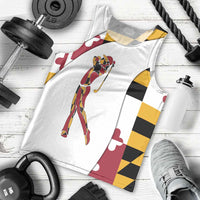 Golf Player Silhouette Men Tank Top Maryland Flag Pattern and Custom Name Panel Design - Wonder Print Shop