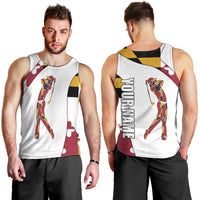 Golf Player Silhouette Men Tank Top Maryland Flag Pattern and Custom Name Panel Design - Wonder Print Shop