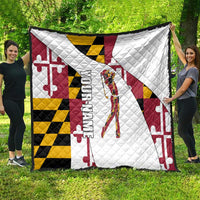 Golf Player Silhouette Quilt Maryland Flag Pattern and Custom Name Panel Design - Wonder Print Shop