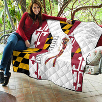 Golf Player Silhouette Quilt Maryland Flag Pattern and Custom Name Panel Design - Wonder Print Shop