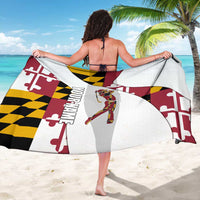 Golf Player Silhouette Sarong Maryland Flag Pattern and Custom Name Panel Design - Wonder Print Shop