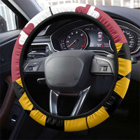 Golf Player Silhouette Steering Wheel Cover Maryland Flag Pattern and Name Panel Design - Wonder Print Shop