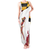 Golf Player Silhouette Tank Maxi Dress Maryland Flag Pattern and Custom Name Panel Design - Wonder Print Shop
