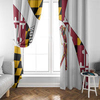 Golf Player Silhouette Window Curtain Maryland Flag Pattern and Custom Name Panel Design - Wonder Print Shop
