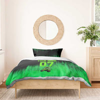 Green Dirt Bike Rider Bedding Set Forget Toys I Just Wanna Ride Quote and Custom Racing Name Design - Wonder Print Shop