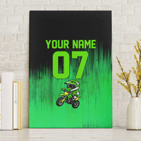 Green Dirt Bike Rider Canvas Wall Art Forget Toys I Just Wanna Ride Quote and Custom Racing Name Design - Wonder Print Shop