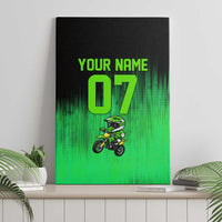 Green Dirt Bike Rider Canvas Wall Art Forget Toys I Just Wanna Ride Quote and Custom Racing Name Design - Wonder Print Shop