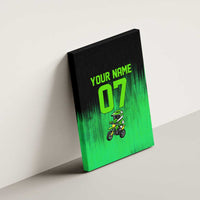 Green Dirt Bike Rider Canvas Wall Art Forget Toys I Just Wanna Ride Quote and Custom Racing Name Design - Wonder Print Shop
