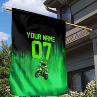 Green Dirt Bike Rider Garden Flag Forget Toys I Just Wanna Ride Quote and Custom Racing Name Design - Wonder Print Shop