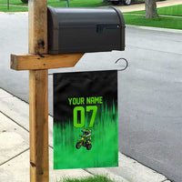 Green Dirt Bike Rider Garden Flag Forget Toys I Just Wanna Ride Quote and Custom Racing Name Design - Wonder Print Shop
