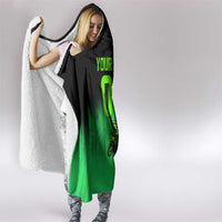 Green Dirt Bike Rider Hooded Blanket Forget Toys I Just Wanna Ride Quote and Custom Racing Name Design - Wonder Print Shop