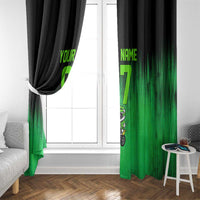 Green Dirt Bike Rider Window Curtain Forget Toys I Just Wanna Ride Quote and Custom Racing Name Design - Wonder Print Shop