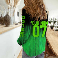 Green Dirt Bike Rider Women Casual Shirt Forget Toys I Just Wanna Ride Quote and Custom Racing Name Design - Wonder Print Shop