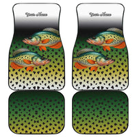 Colorful Crappie Fishing Green Scales Car Mats Gradient Camo Pattern and Custom Name Fishing - Wonder Print Shop