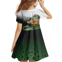 Colorful Crappie Fishing Green Scales Family Matching Summer Maxi Dress and Hawaiian Shirt Gradient Camo Pattern and Custom Name Fishing - Wonder Print Shop