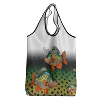 Colorful Crappie Fishing Green Scales Grocery Bag Gradient Camo Pattern and Custom Name Fishing - Wonder Print Shop