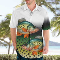 Colorful Crappie Fishing Green Scales Hawaiian Shirt Gradient Camo Pattern and Custom Name Fishing - Wonder Print Shop