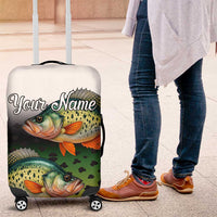 Colorful Crappie Fishing Green Scales Luggage Cover Gradient Camo Pattern and Custom Name Fishing - Wonder Print Shop