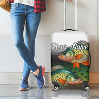 Colorful Crappie Fishing Green Scales Luggage Cover Gradient Camo Pattern and Custom Name Fishing - Wonder Print Shop