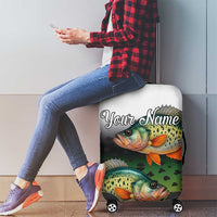 Colorful Crappie Fishing Green Scales Luggage Cover Gradient Camo Pattern and Custom Name Fishing - Wonder Print Shop