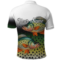 Colorful Crappie Fishing Green Scales Polo Shirt Gradient Camo Pattern and Custom Name Fishing - Wonder Print Shop
