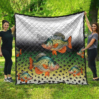 Colorful Crappie Fishing Green Scales Quilt Gradient Camo Pattern and Custom Name Fishing - Wonder Print Shop