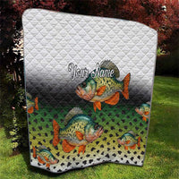 Colorful Crappie Fishing Green Scales Quilt Gradient Camo Pattern and Custom Name Fishing - Wonder Print Shop