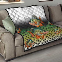 Colorful Crappie Fishing Green Scales Quilt Gradient Camo Pattern and Custom Name Fishing - Wonder Print Shop