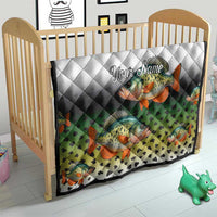 Colorful Crappie Fishing Green Scales Quilt Gradient Camo Pattern and Custom Name Fishing - Wonder Print Shop