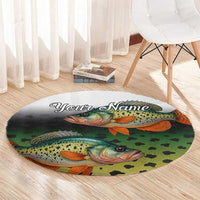 Colorful Crappie Fishing Green Scales Round Carpet Gradient Camo Pattern and Custom Name Fishing - Wonder Print Shop