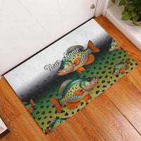 Colorful Crappie Fishing Green Scales Rubber Doormat Gradient Camo Pattern and Custom Name Fishing - Wonder Print Shop