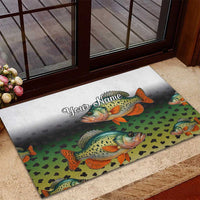 Colorful Crappie Fishing Green Scales Rubber Doormat Gradient Camo Pattern and Custom Name Fishing - Wonder Print Shop