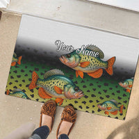 Colorful Crappie Fishing Green Scales Rubber Doormat Gradient Camo Pattern and Custom Name Fishing - Wonder Print Shop