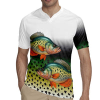 Colorful Crappie Fishing Green Scales Rugby Jersey Gradient Camo Pattern and Custom Name Fishing - Wonder Print Shop