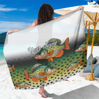 Colorful Crappie Fishing Green Scales Sarong Gradient Camo Pattern and Custom Name Fishing - Wonder Print Shop