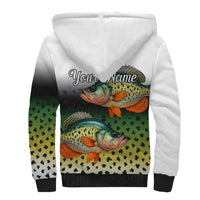 Colorful Crappie Fishing Green Scales Sherpa Hoodie Gradient Camo Pattern and Custom Name Fishing - Wonder Print Shop
