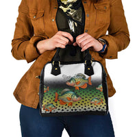 Colorful Crappie Fishing Green Scales Shoulder Handbag Gradient Camo Pattern and Custom Name Fishing - Wonder Print Shop