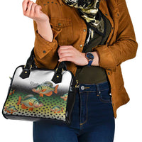 Colorful Crappie Fishing Green Scales Shoulder Handbag Gradient Camo Pattern and Custom Name Fishing - Wonder Print Shop