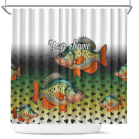 Colorful Crappie Fishing Green Scales Shower Curtain Gradient Camo Pattern and Custom Name Fishing - Wonder Print Shop