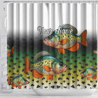 Colorful Crappie Fishing Green Scales Shower Curtain Gradient Camo Pattern and Custom Name Fishing - Wonder Print Shop