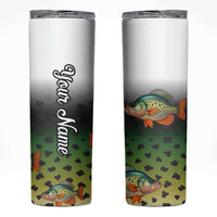 Colorful Crappie Fishing Green Scales Skinny Tumbler Gradient Camo Pattern and Custom Name Fishing - Wonder Print Shop